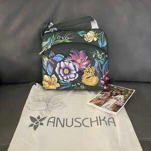 Anuschka Floral Crossbody Bag - Green and Multicolor NEW!